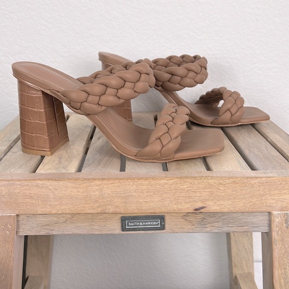 Vintage Syktkm Sandal Womens Shoes 8 Braided Strappy Slip On Brown Preowned - Picture 3 of 10